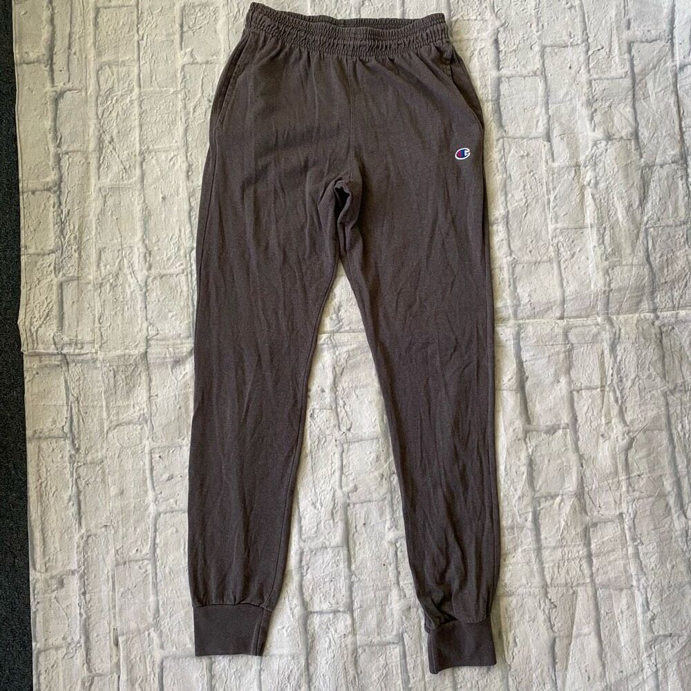 Champion men S pull on jogger pants w/elastic drawstring waist grey
